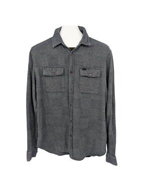 KR3W Herringbone Check Button Up Shirt Shacket Grunge Streetwear Skater Size L